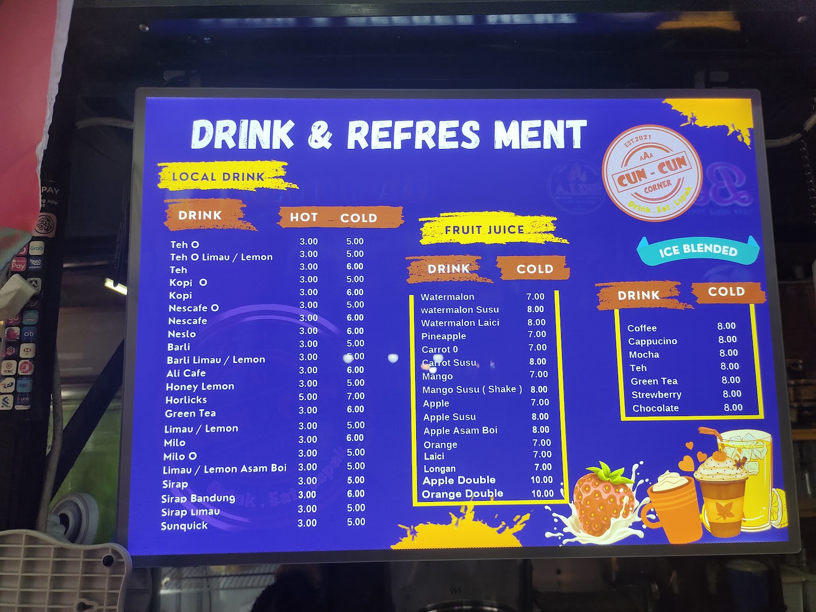 Temu Temu at Cun Cun Corner 菜单